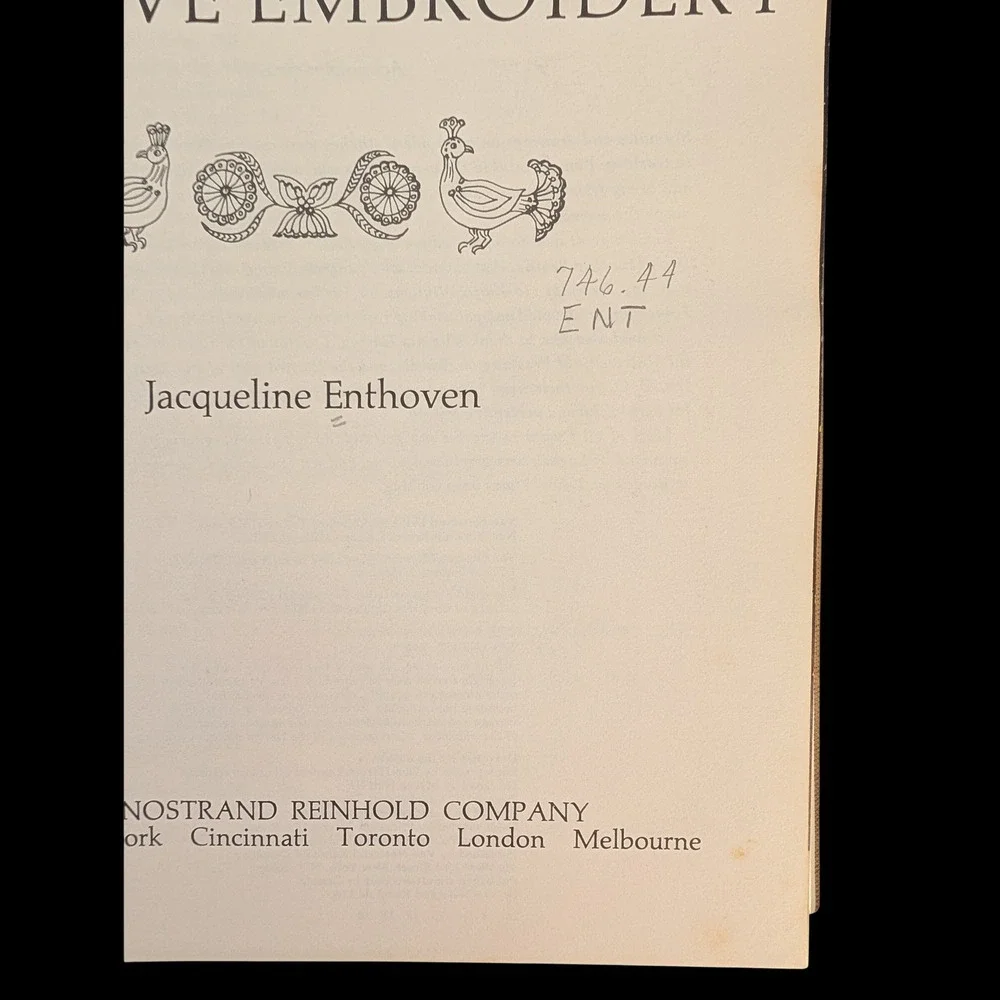 Stitches of Creative Embroidery Jacqueline Enthoven Hardcover Ex-Library Textile